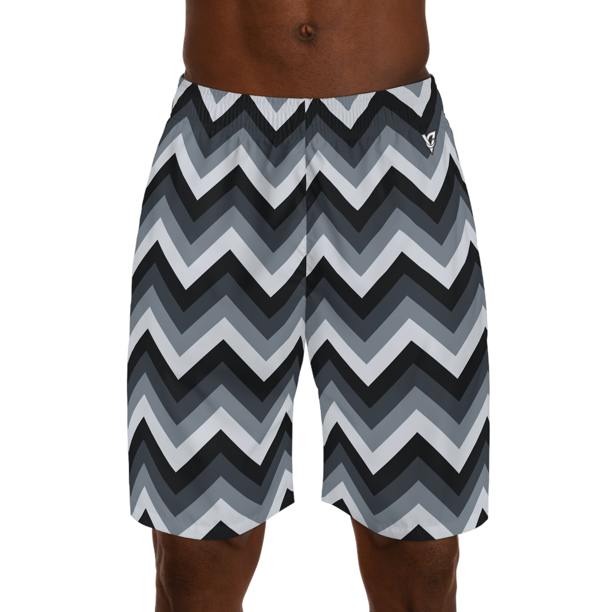 Men's Steel Chevron Performance Jogger Athletic Shorts with Pockets