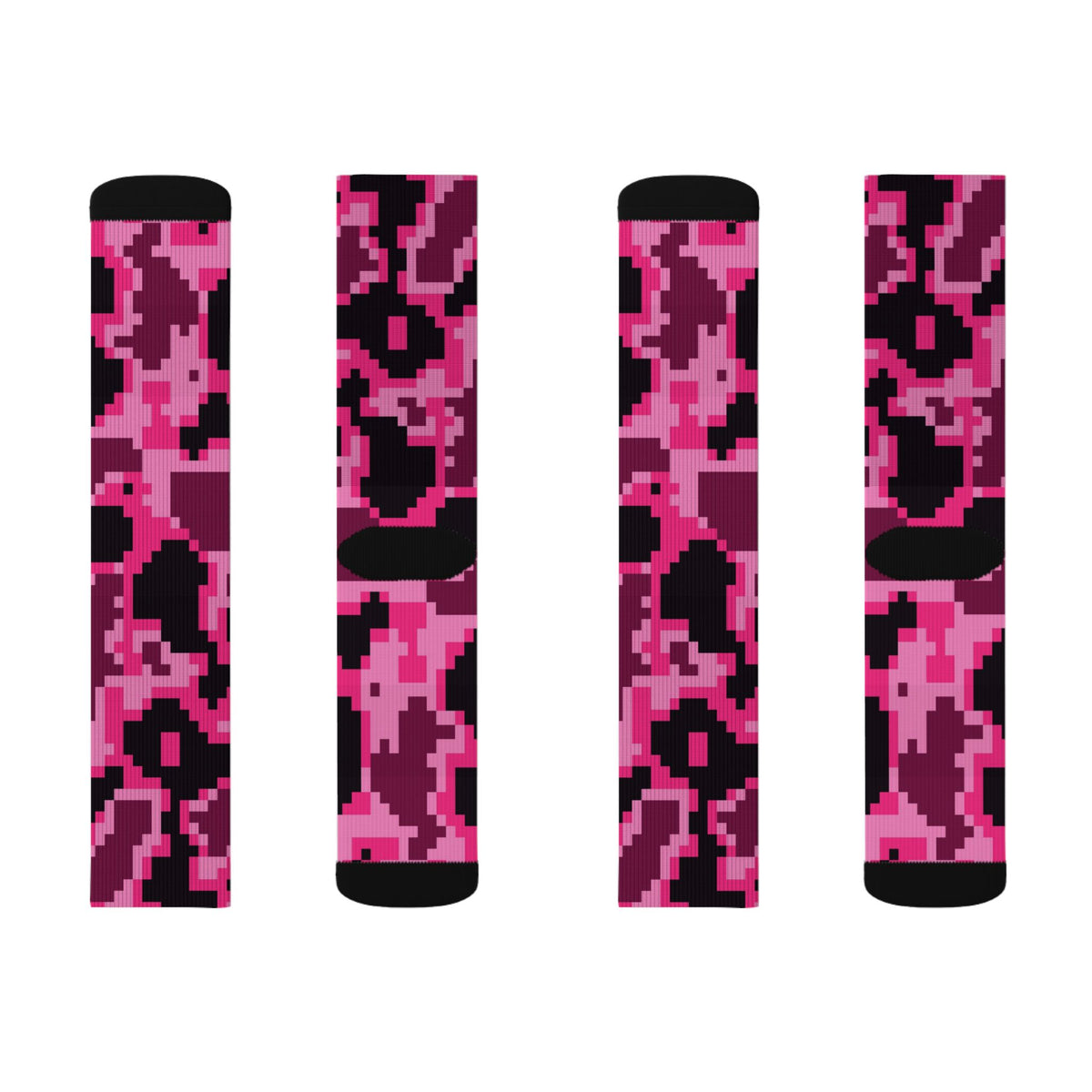 Hot Pink Digital Camo Athletic Crew Socks