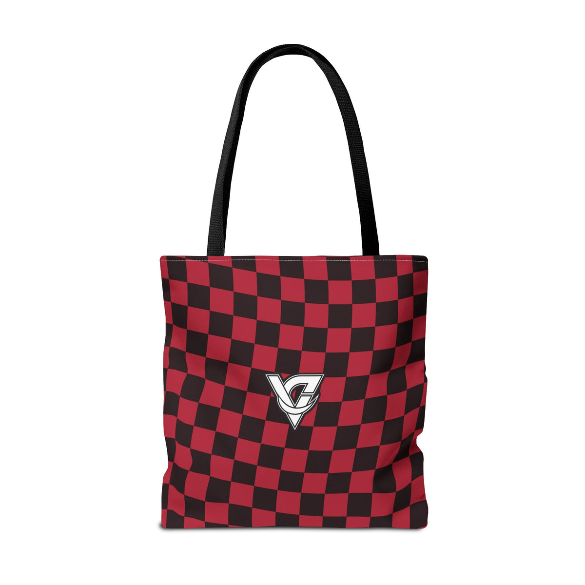 Spiced Wine Warp Check Tote Bag — All-Over Print Gym & Everyday Tote