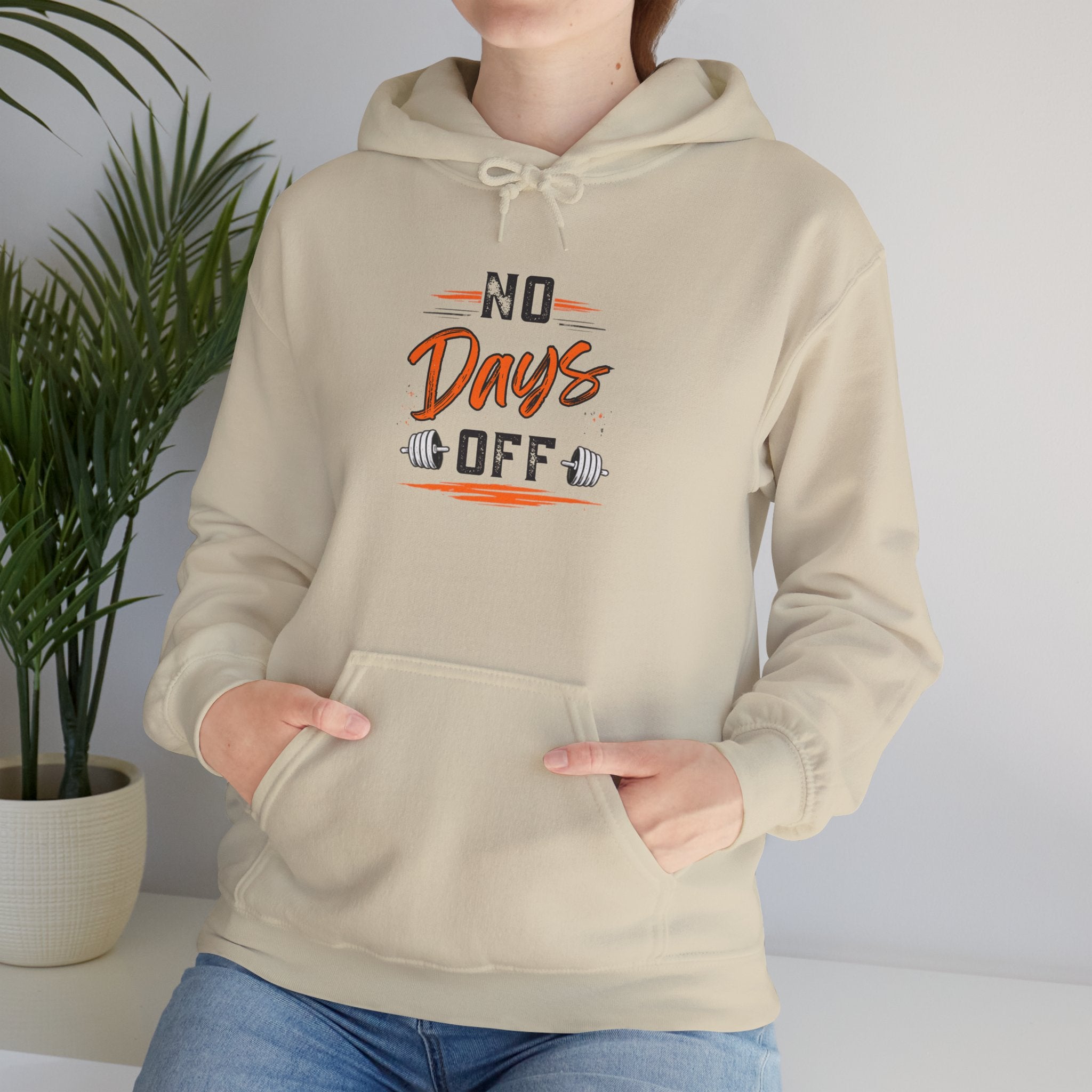 No Days Off | Heavy Hooded Sweatshirt