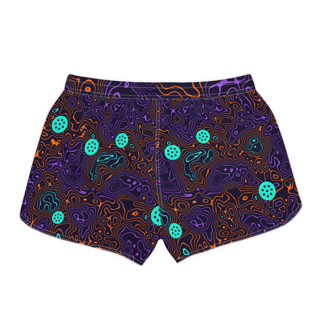 Pickleball Galaxy Glow Topo Trail Women's Athletic Shorts with Pockets