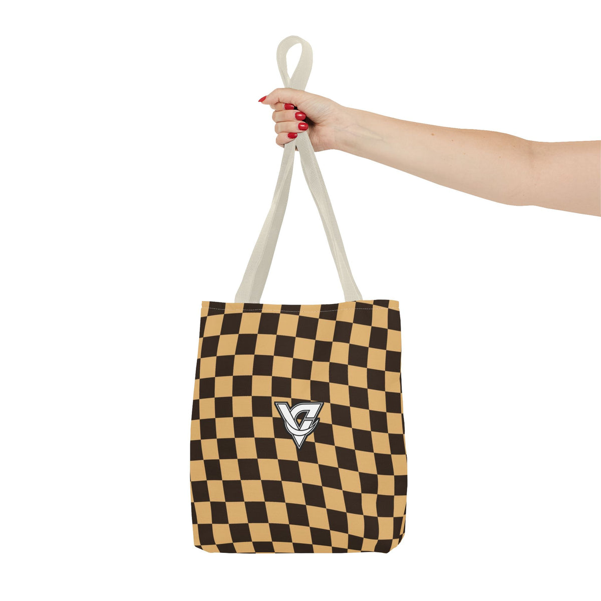 Desert Warp Check Tote Bag — All-Over Print Gym & Everyday Tote