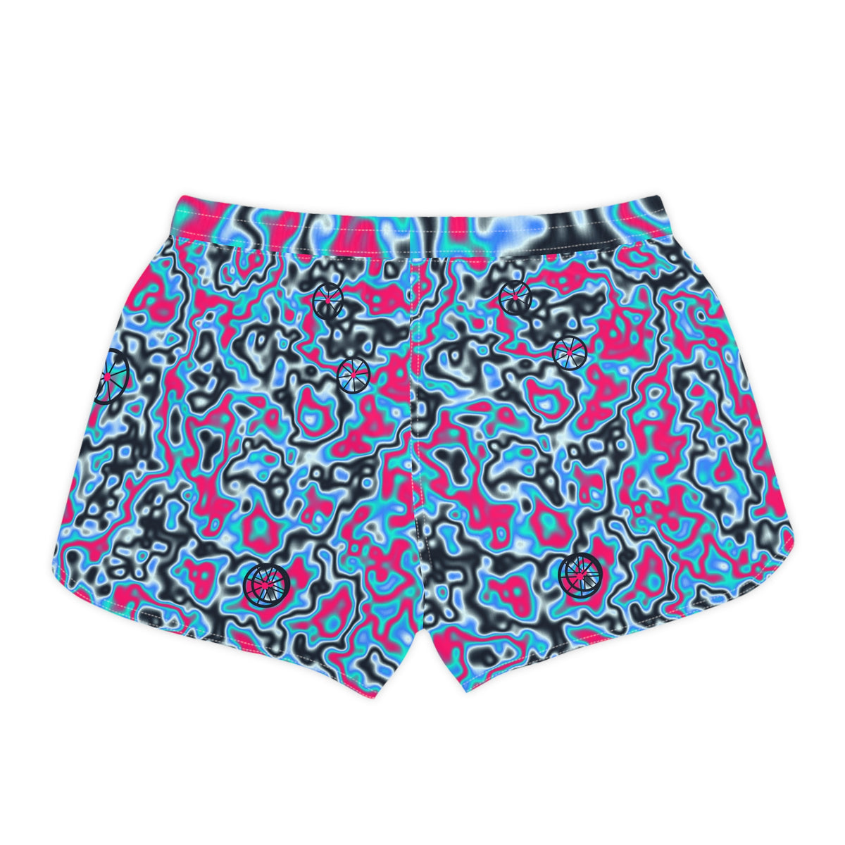 Cycling Arctic Neon Marble Flow Women's Athletic Shorts with Pockets