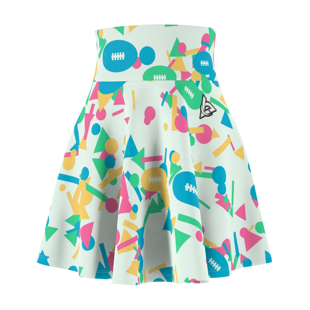 Football Mint Sorbet Confetti Pop Women's Athletic Skater Skirt