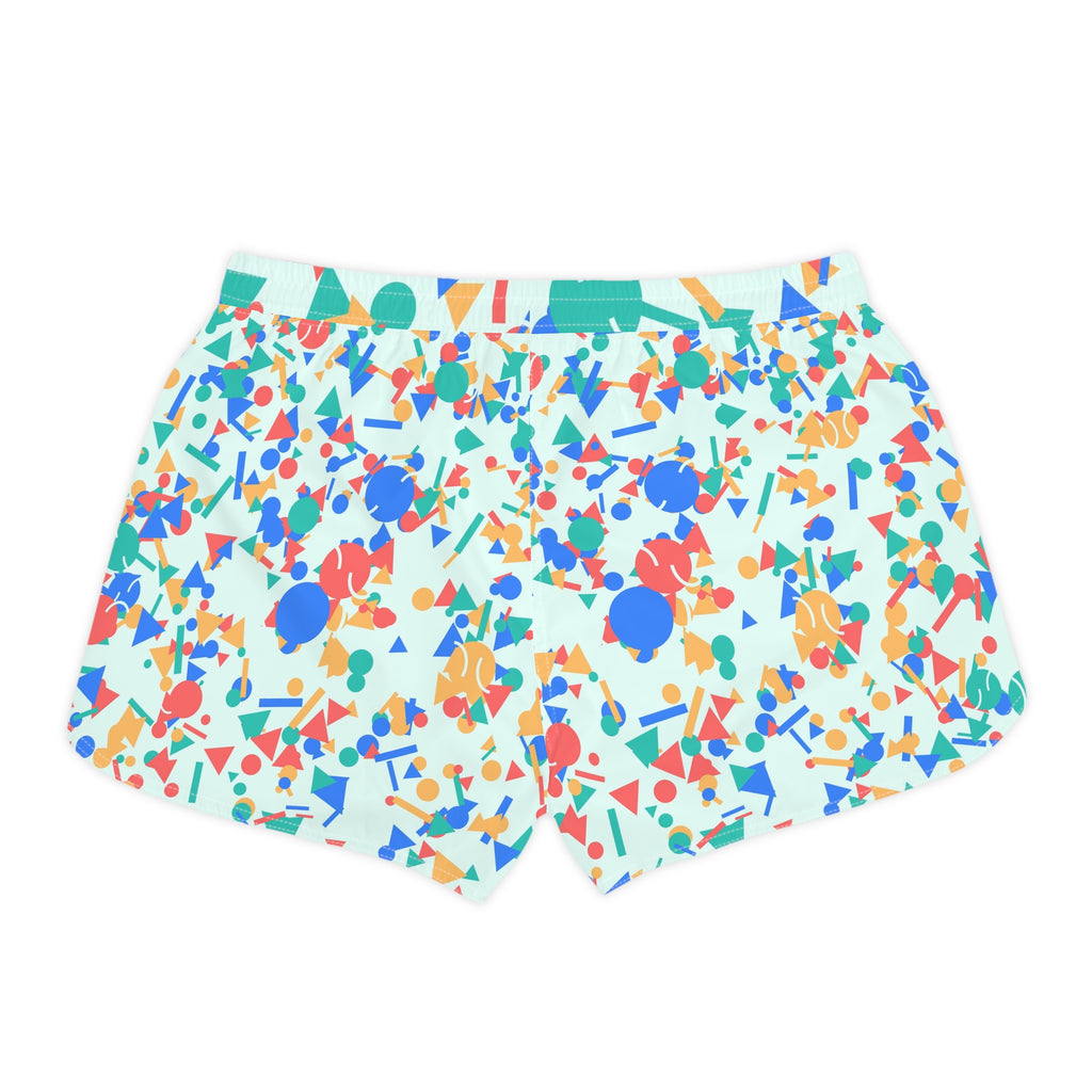 Tennis Sea Glass Confetti Pop Women's Athletic Shorts with Pockets