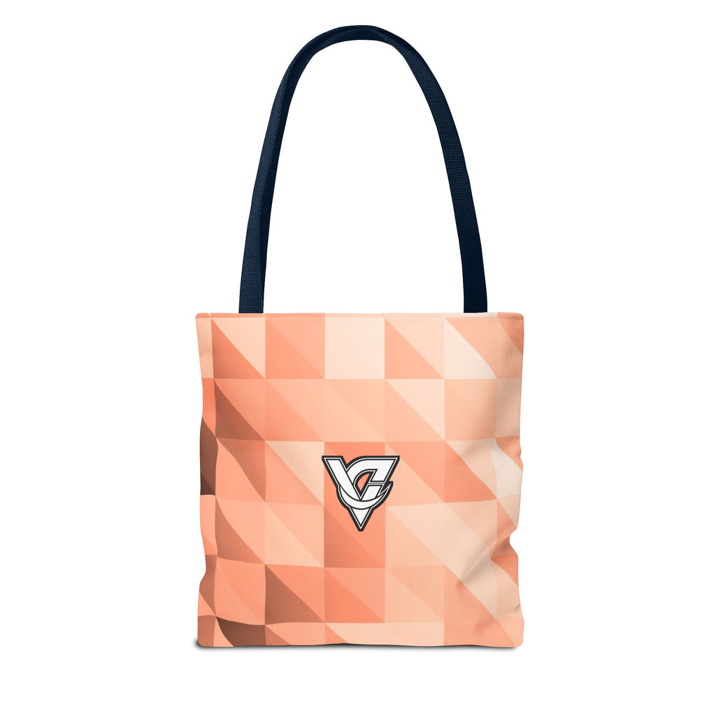 Peach Low-Poly Tote Bag — All-Over Print Gym & Everyday Tote