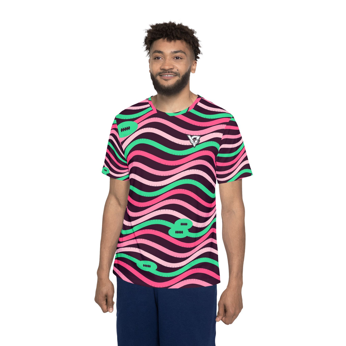 Football Flamingo Fizz Wave Rider Men's Sports Jersey