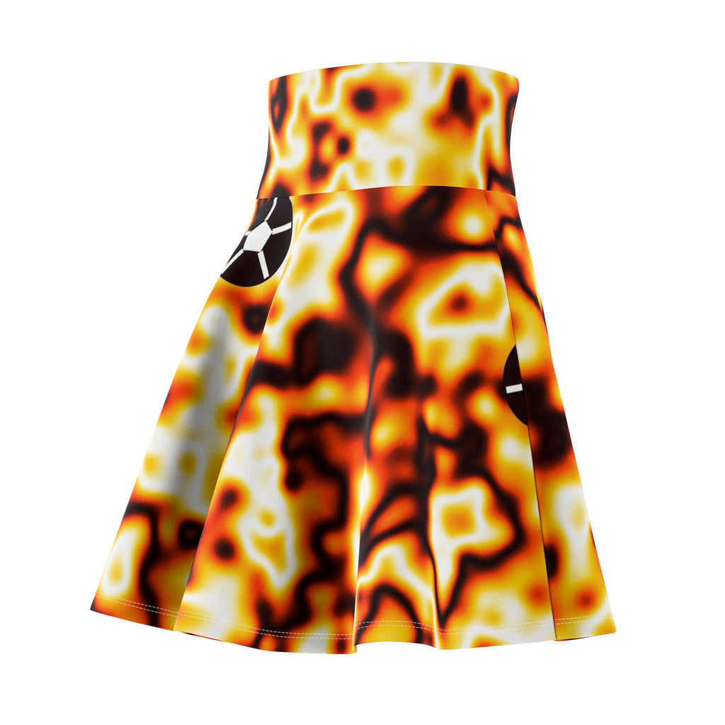 Soccer Solar Flare Marble Flow Women's Athletic Skater Skirt