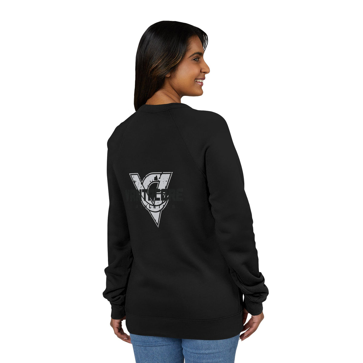 Motivational Raglan Sweatshirt — "Show Up. Work Hard. Repeat." Crewneck