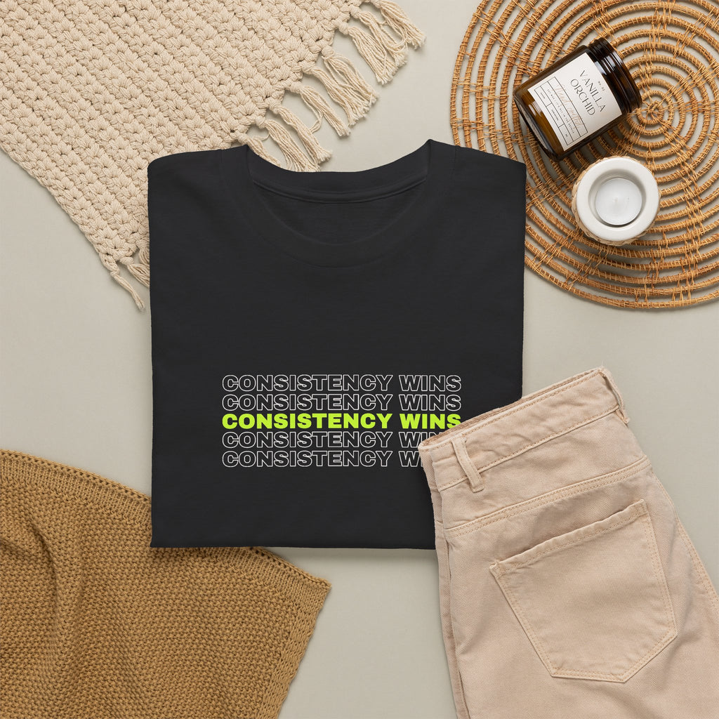 Consistency Wins | Men's Graphic Gym T-Shirt