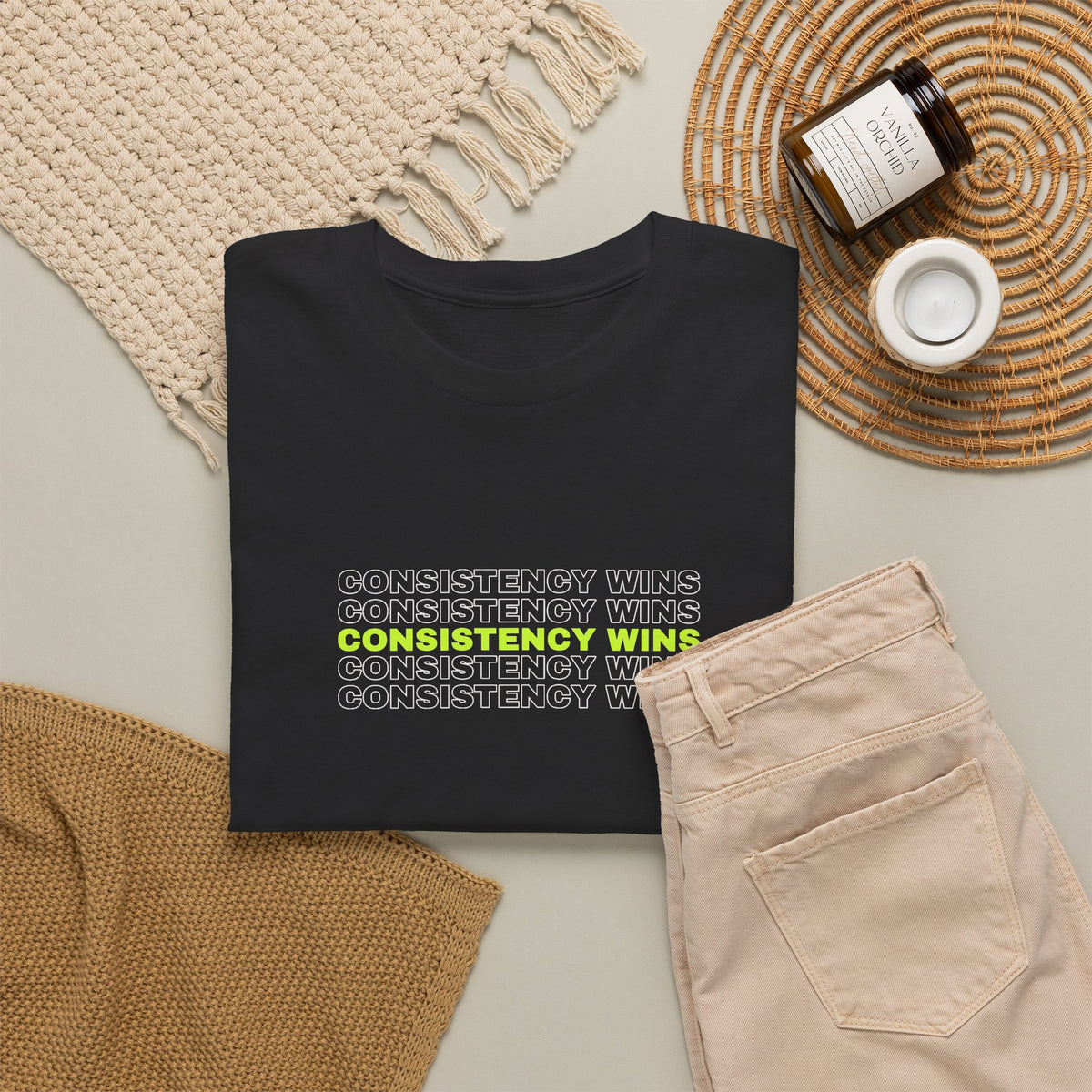 Consistency Wins | Men's Graphic Gym T-Shirt