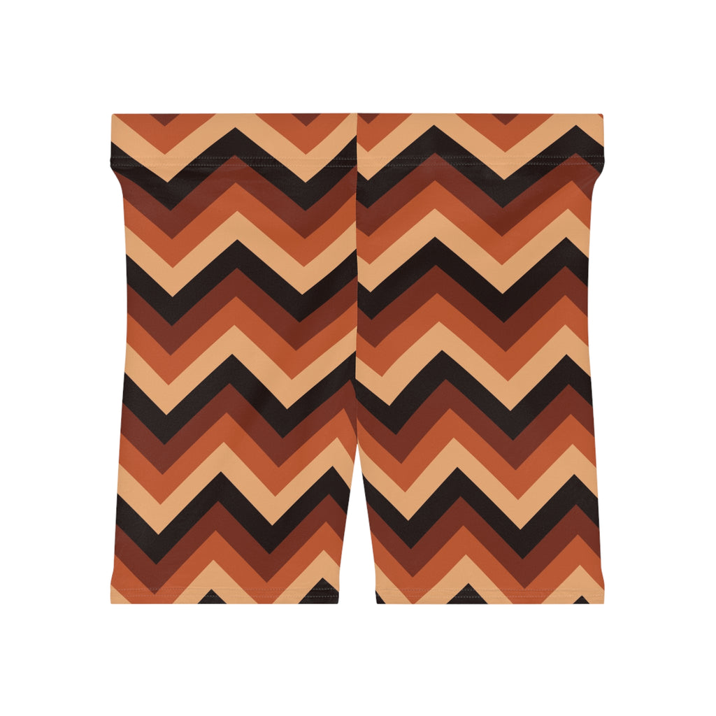 Auburn Chevron Women's Biker Shorts — High-Waist Workout Shorts