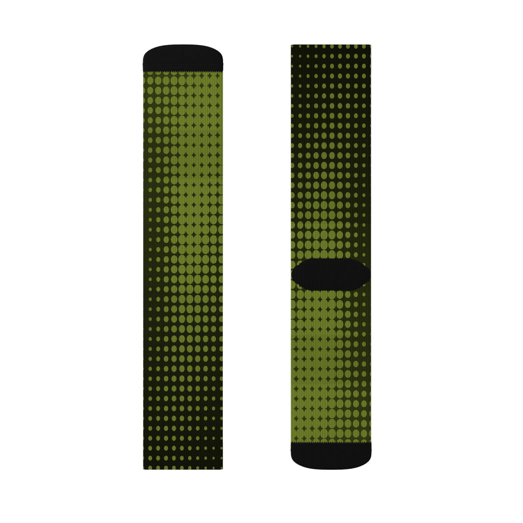 Olive Halftone Athletic Crew Socks