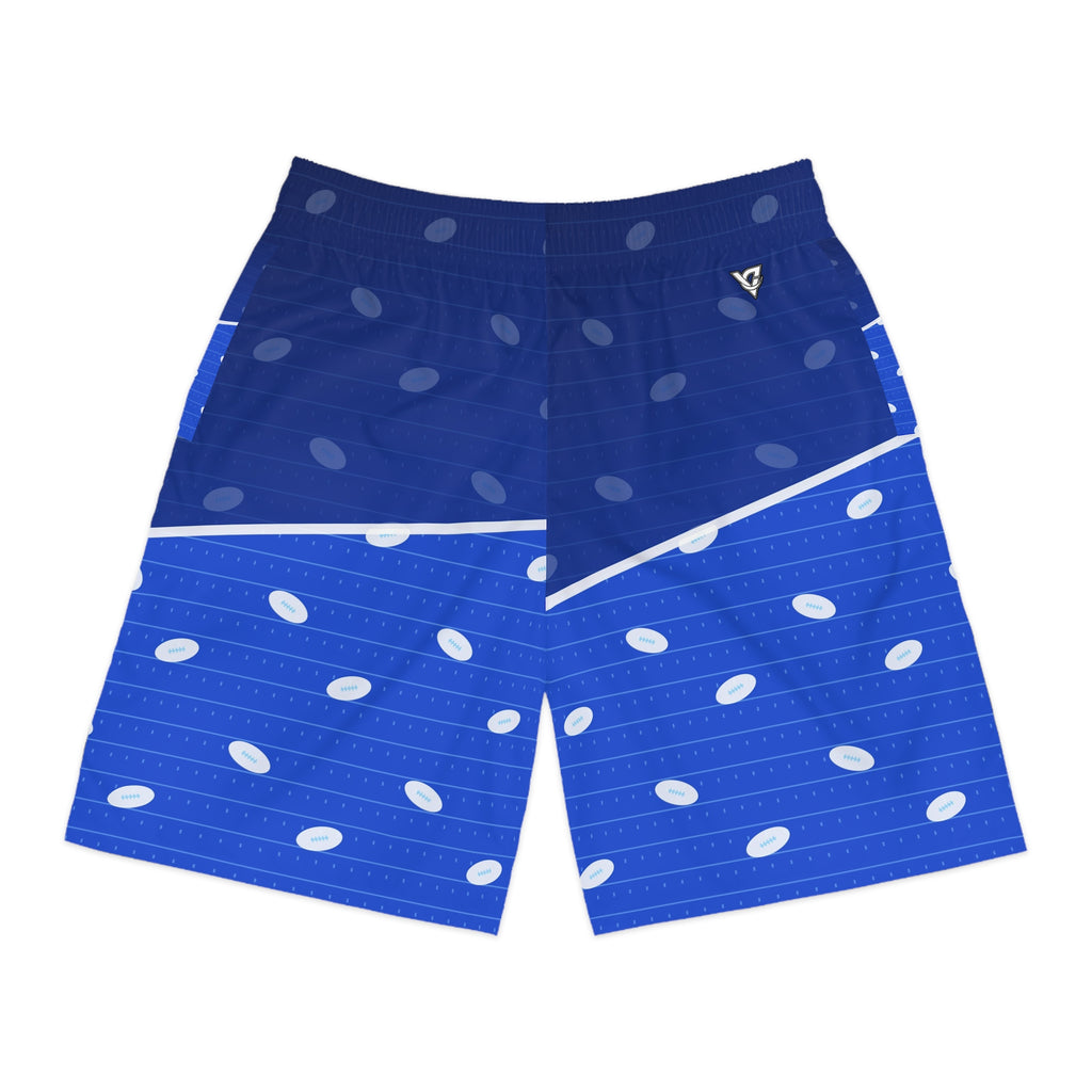 Football Royal Ice Gridiron Men's Athletic Shorts with Pockets