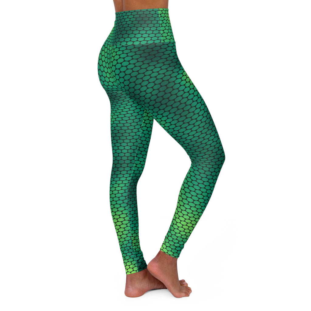 Emerald Python High-Waisted Yoga Leggings (AOP)