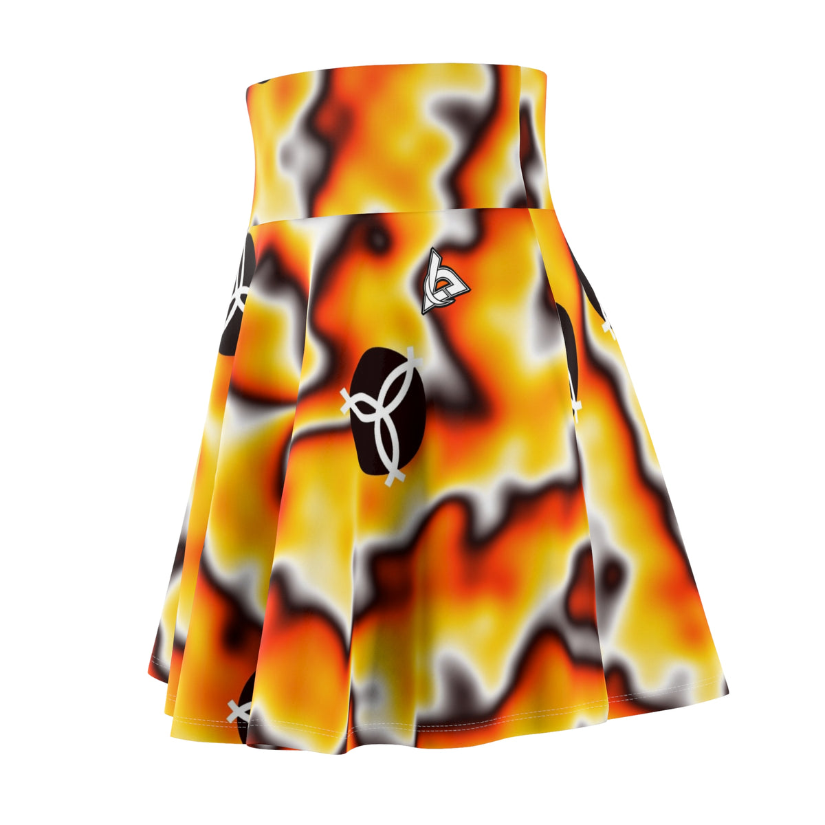 Volleyball Solar Flare Tie-Dye Spin Women's Athletic Skater Skirt
