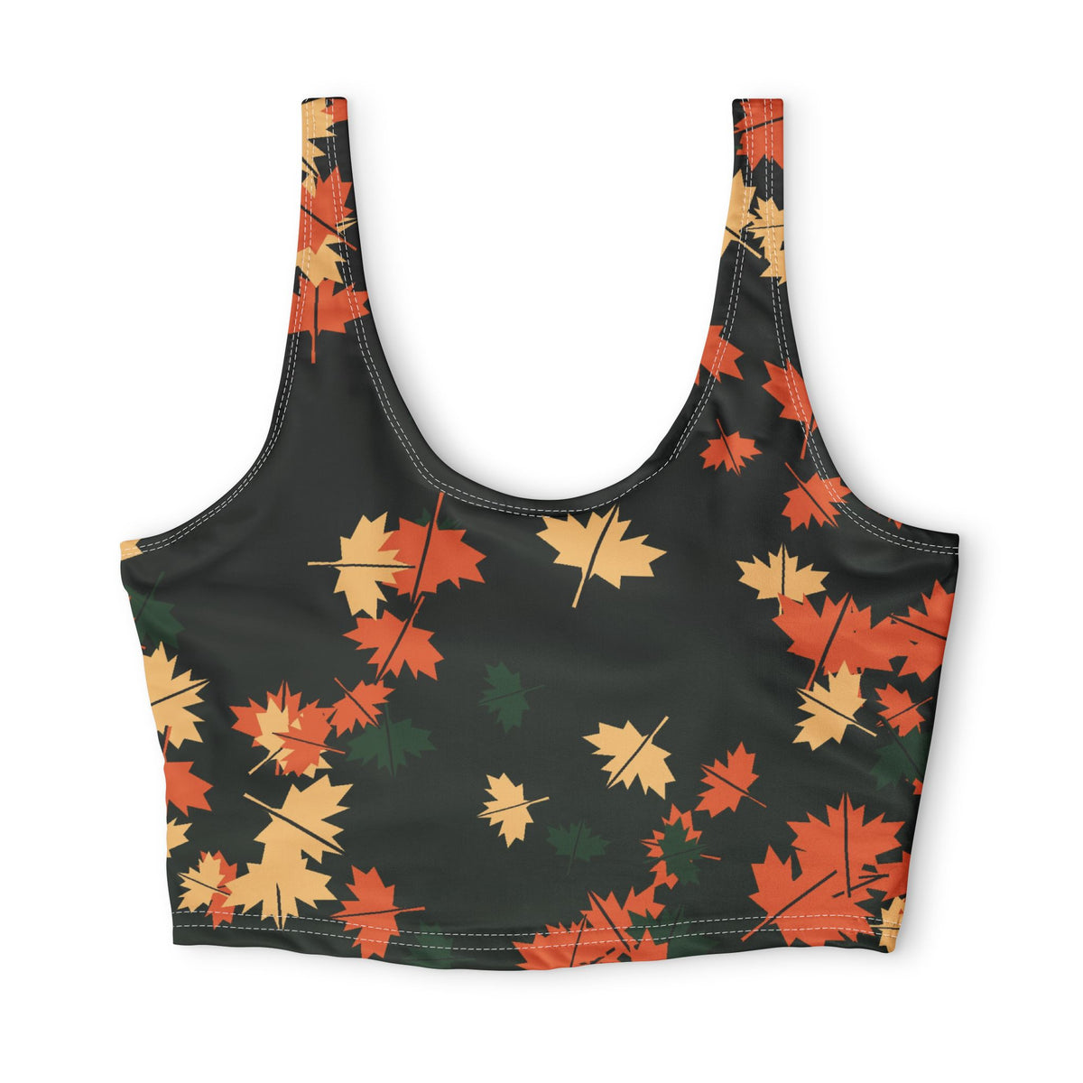 Evergreen Ember Falling Leaves Sports Bra