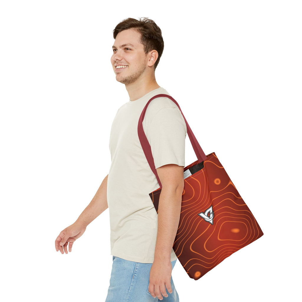 Sunset Orchard Topo Tote Bag — All-Over Print Gym & Everyday Tote