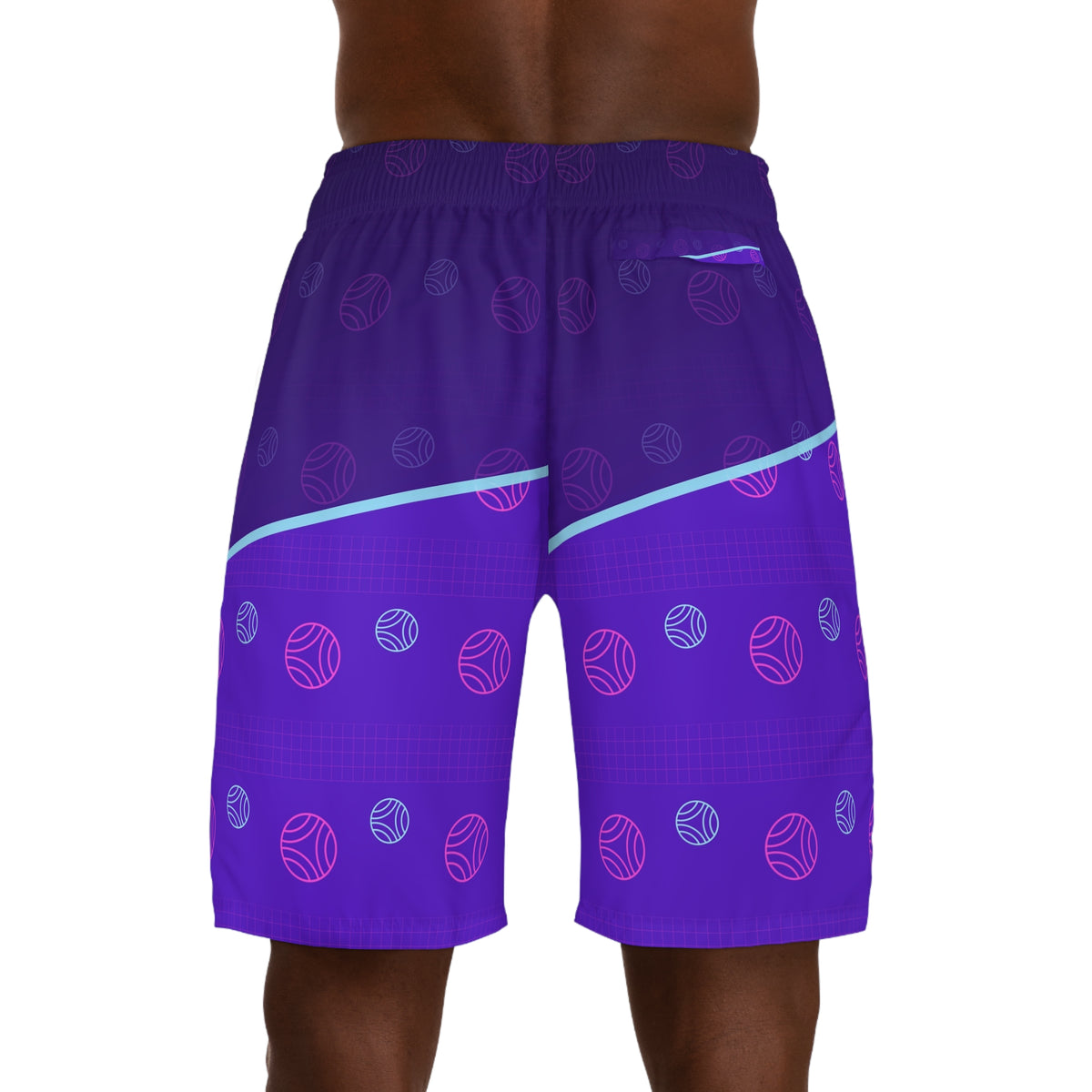 Volleyball Ultra Violet Spike Panel Men's Athletic Shorts with Pockets