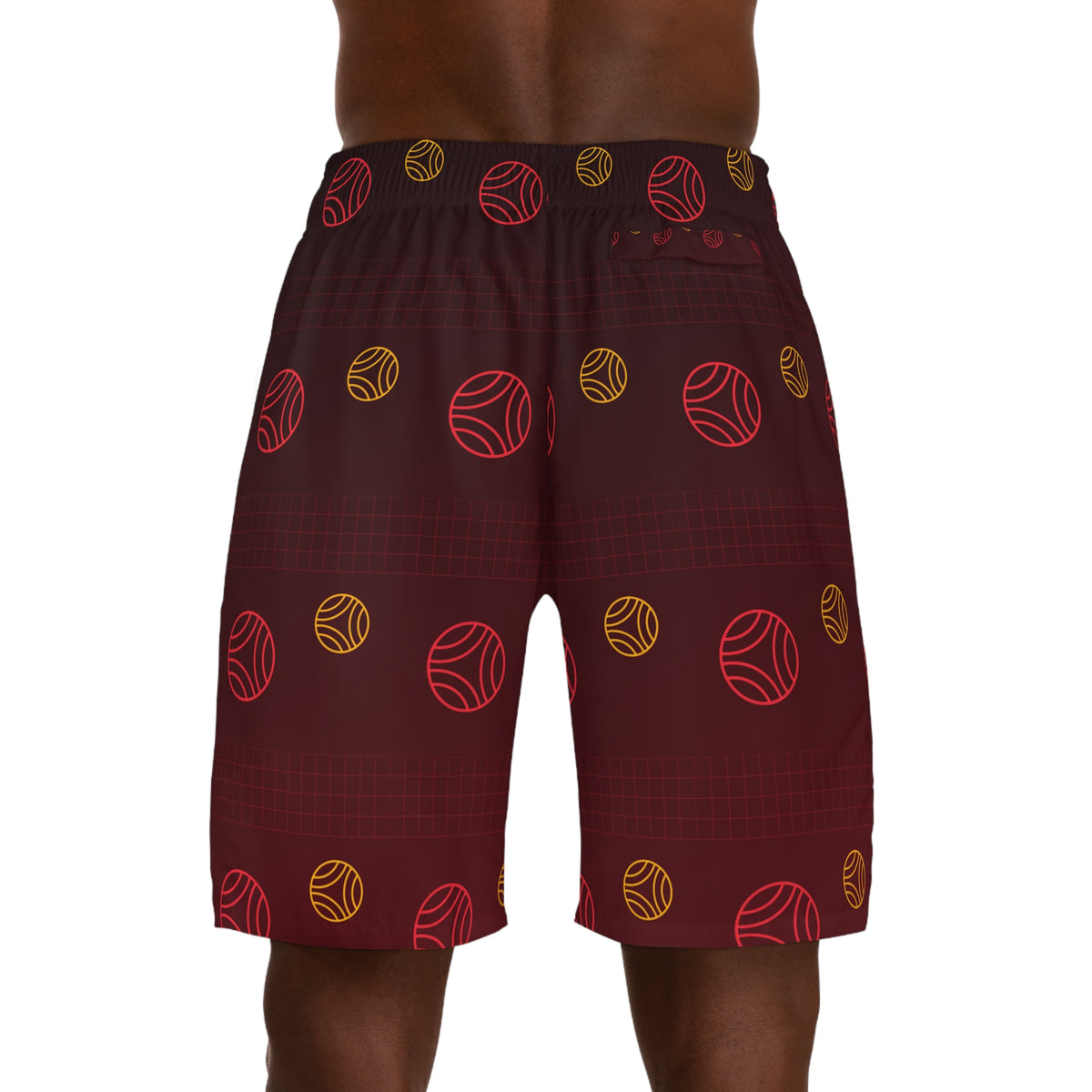 Volleyball Crimson Blaze Spike Panel Men's Athletic Shorts with Pockets