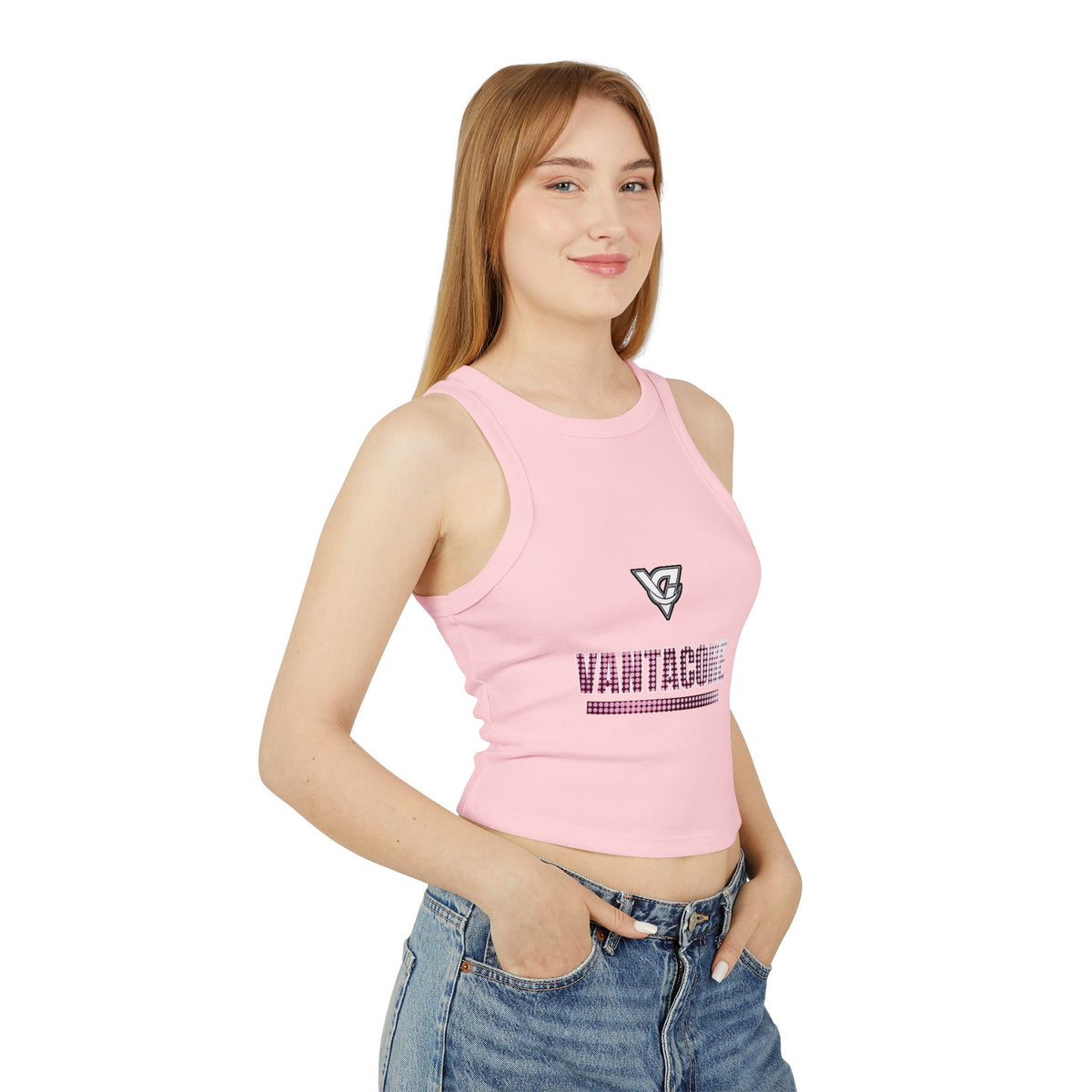 Rose Halftone Women's Racerback Tank