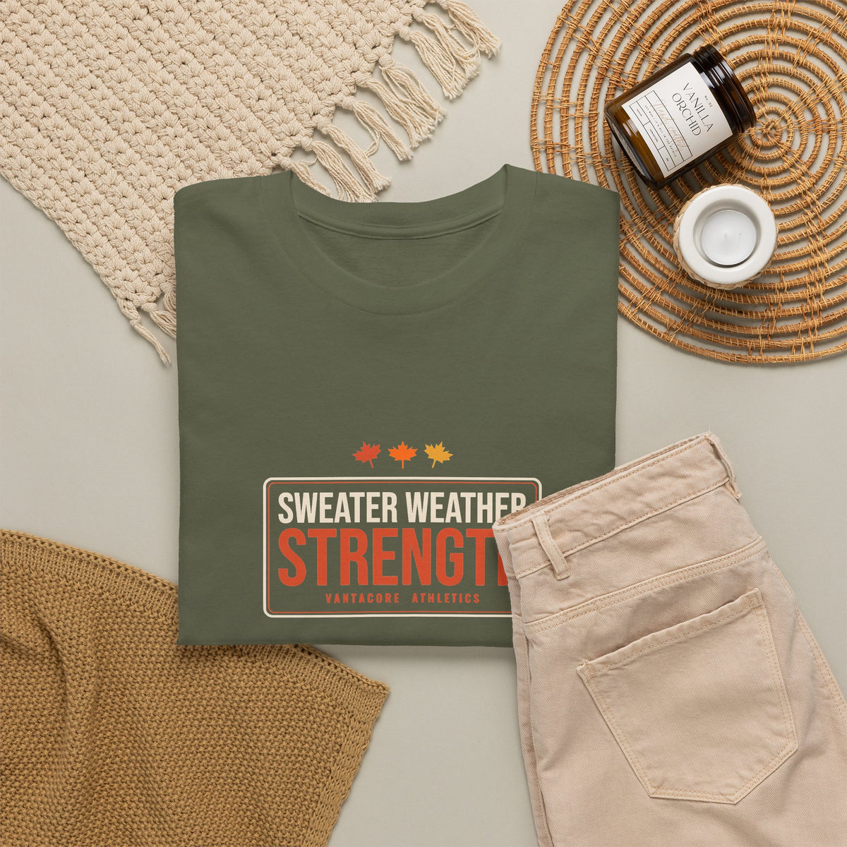 Sweater Weather Strength | Men's Graphic Gym T-Shirt