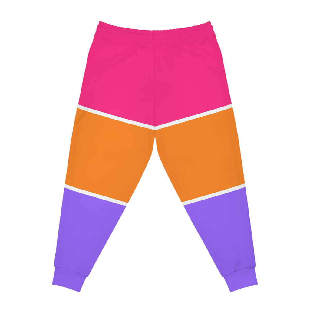 Women's Color Block Pop Joggers – Colorful All-Over Print Athletic Jogger Pants