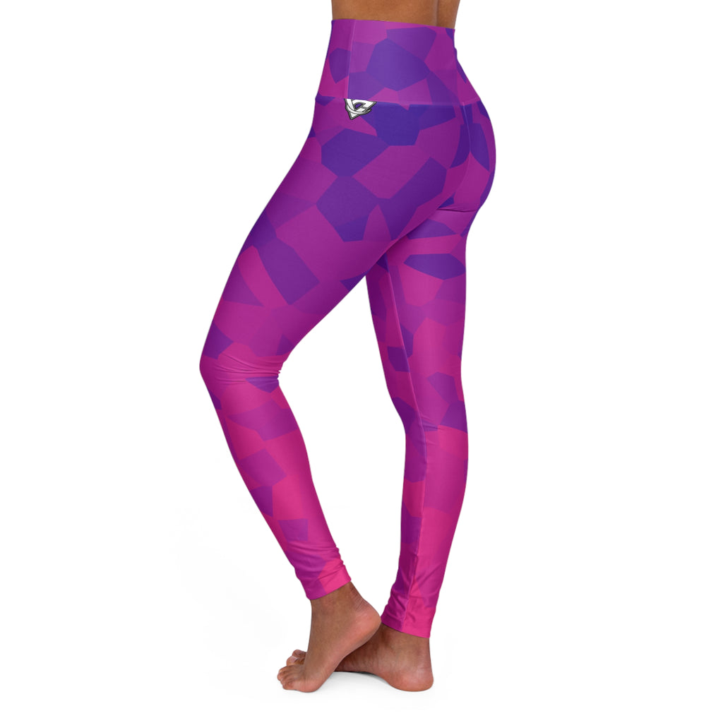 Amethyst Shard High-Waisted Yoga Leggings