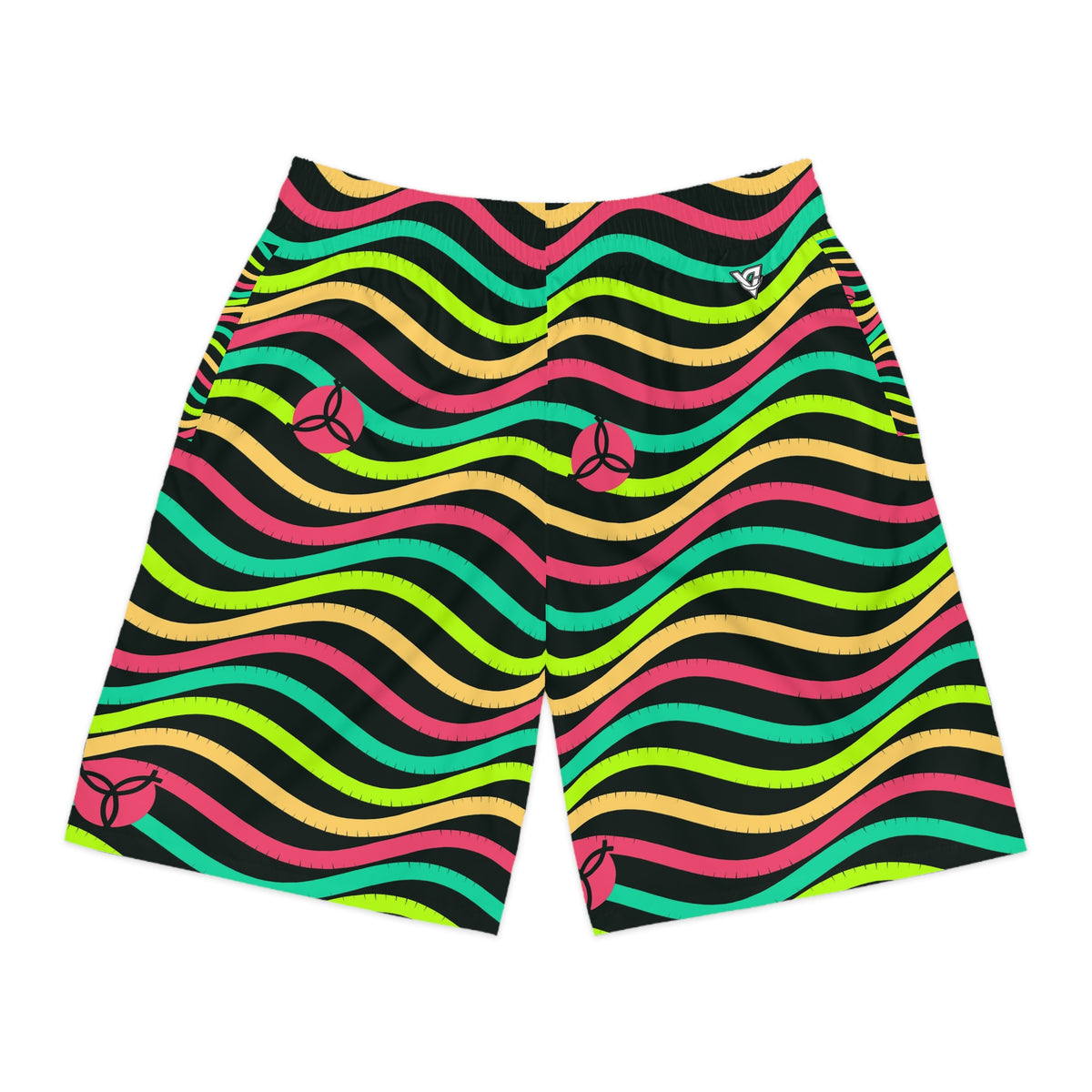 Volleyball Emerald Zest Wave Rider Men's Athletic Shorts with Pockets