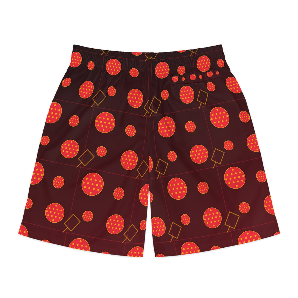 Pickleball Crimson Blaze Dink Dot Men's Athletic Shorts with Pockets