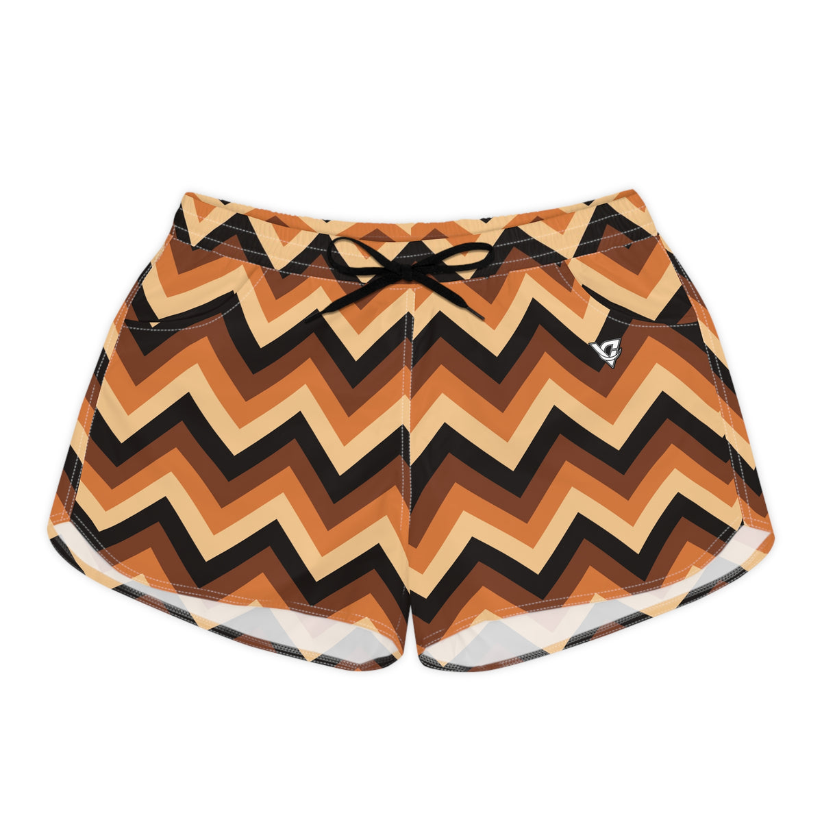 Women's Multipurpose Athletic Shorts with Pockets | Copper Chevron