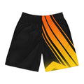 Men's Black Flame Orange & Yellow Running Jogger Shorts with Pockets — Athletic Performance