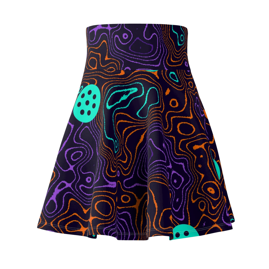 Pickleball Galaxy Glow Topo Trail Women's Athletic Skater Skirt