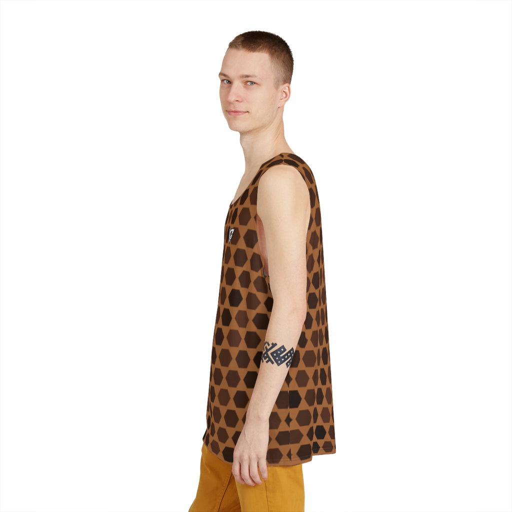Chestnut Hex Grid Men's Athletic Tank