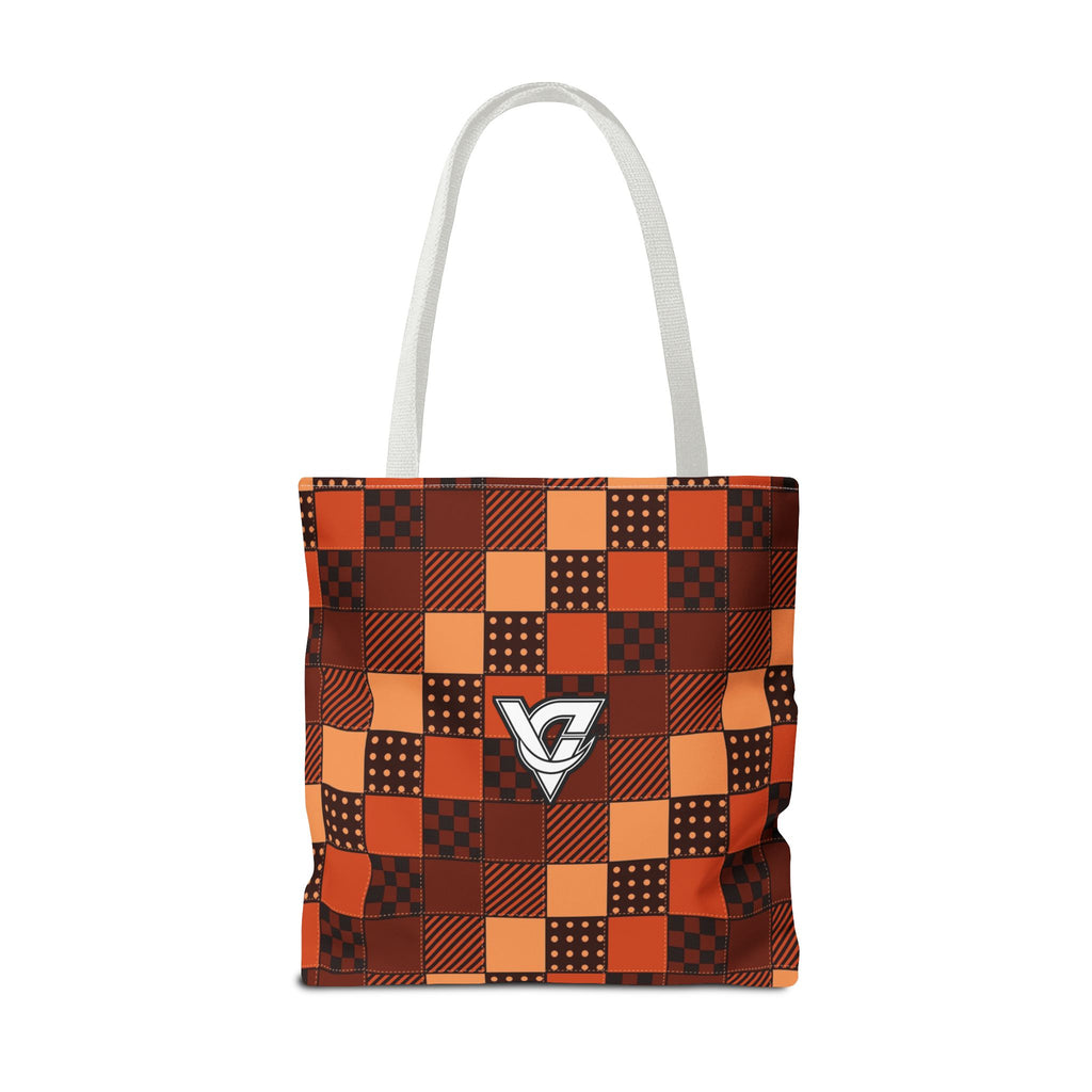 Rust Patchwork Tote Bag — All-Over Print Gym & Everyday Tote