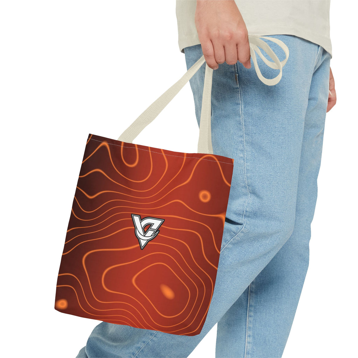 Sunset Orchard Topo Tote Bag — All-Over Print Gym & Everyday Tote