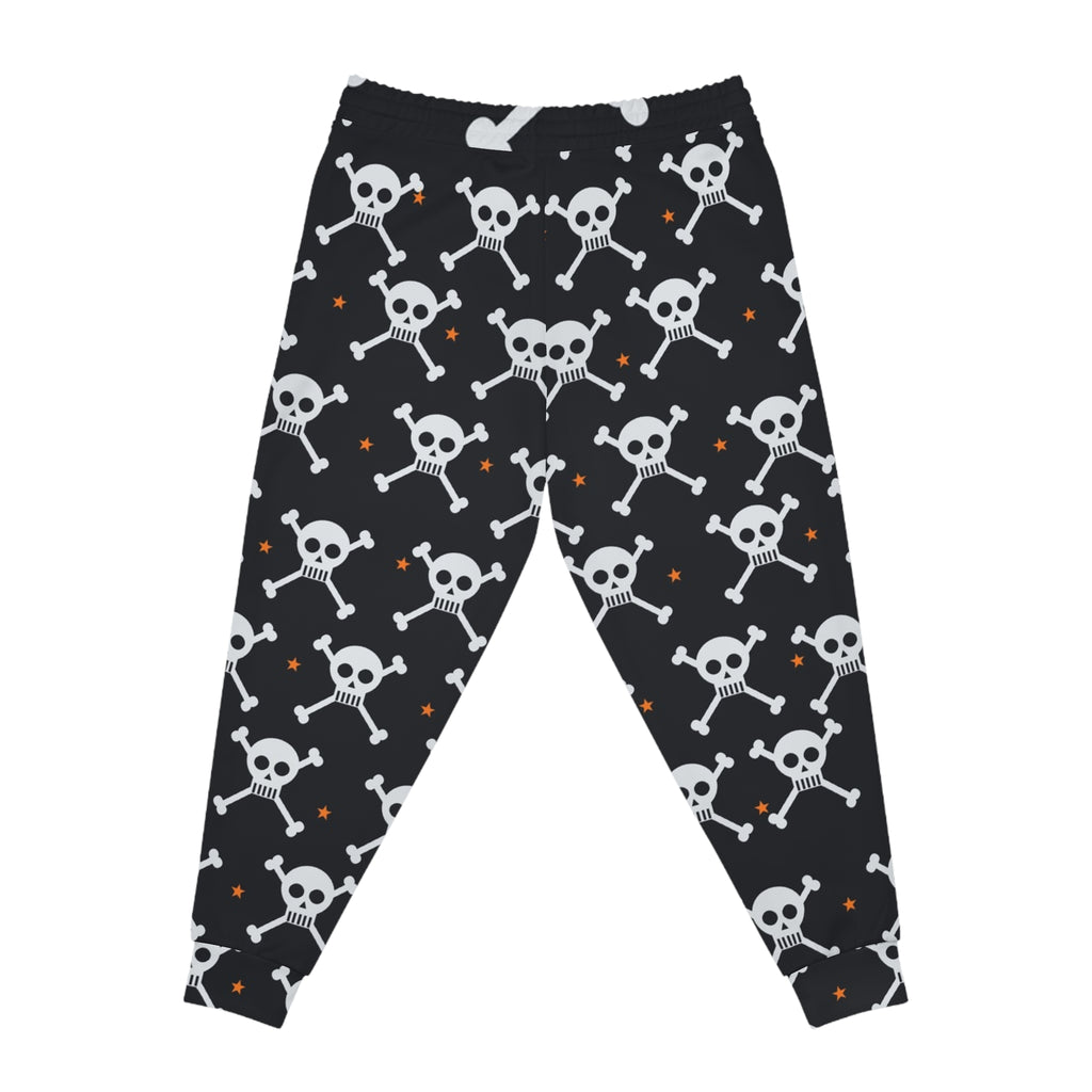 Halloween Graveyard Grey Skull & Crossbones Men's Joggers – All-Over Print Athletic Jogger Pants