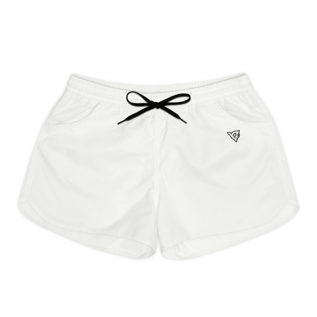 Vantacore Solid White Women's Athletic Shorts with Pockets