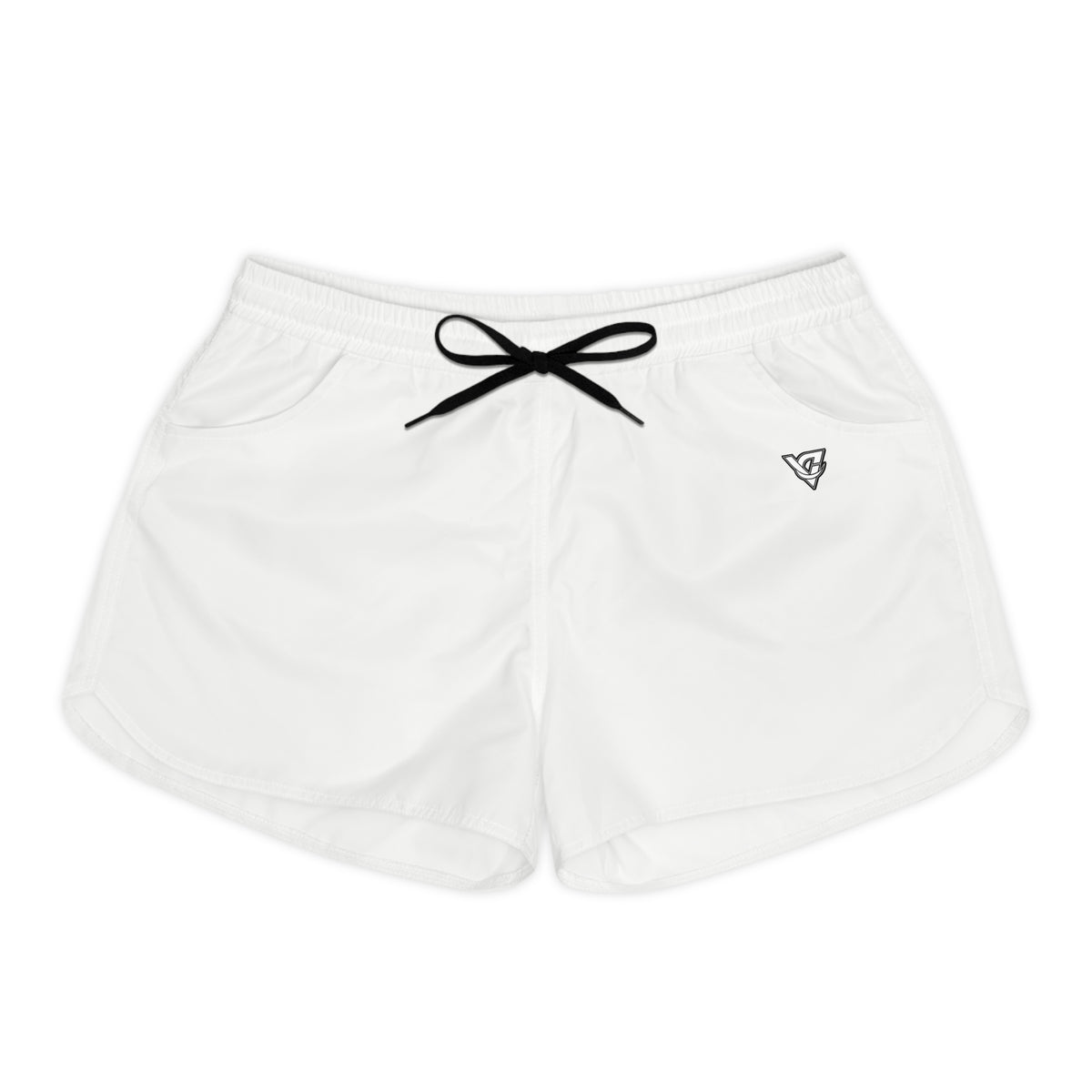 Vantacore Solid White Women's Athletic Shorts with Pockets