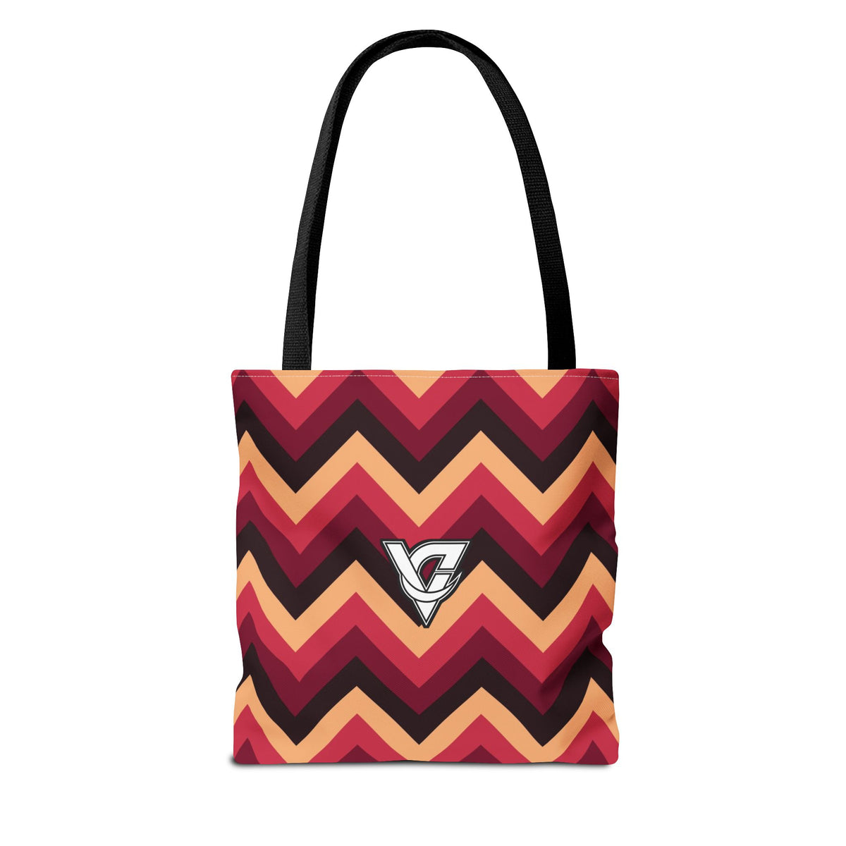 Cranberry Chevron Tote Bag — All-Over Print Gym & Everyday Tote