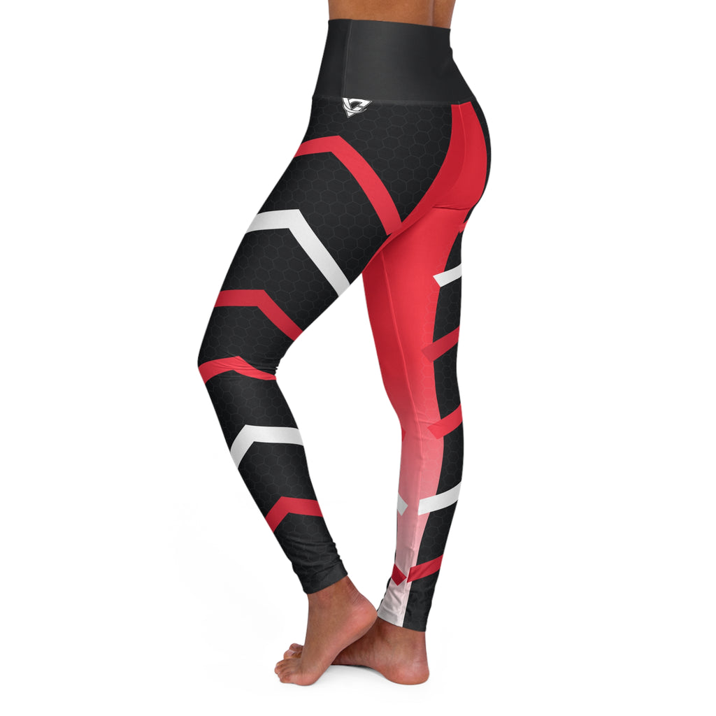 Crimson Hex Elite High-Waisted Yoga Leggings