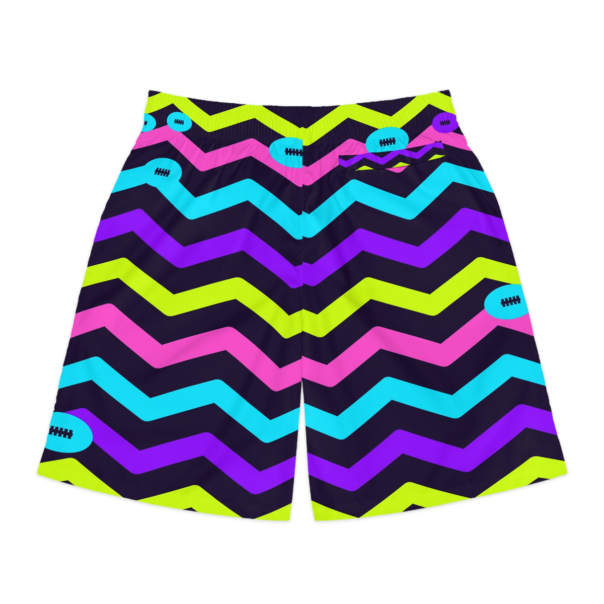 Football Violet Volt Chevron Rush Men's Athletic Shorts with Pockets