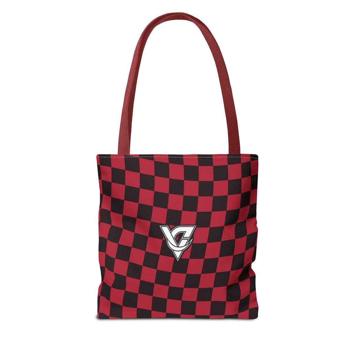 Spiced Wine Warp Check Tote Bag — All-Over Print Gym & Everyday Tote