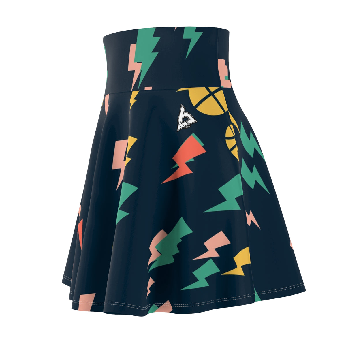 Basketball Coral Reef Bolt Strike Women's Athletic Skater Skirt