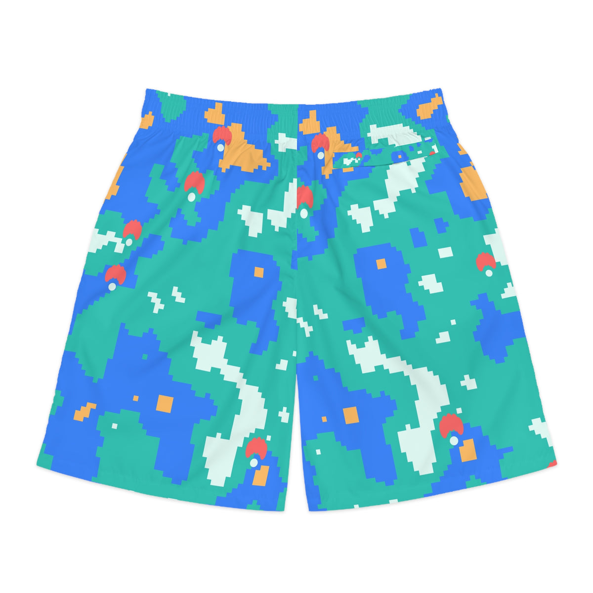 Yoga Sea Glass Pixel Camo Men's Athletic Shorts with Pockets