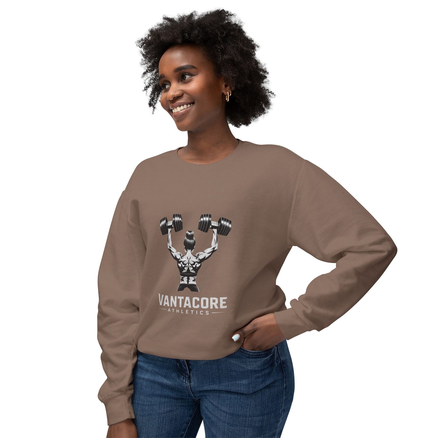 Weightlifting Crewneck Sweatshirt — Vantacore Athletics Dumbbell Design