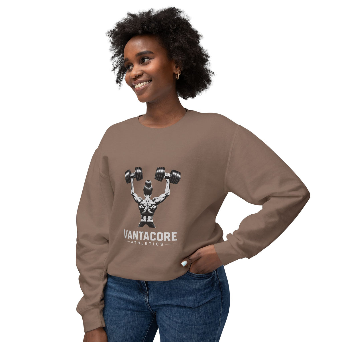 Weightlifting Crewneck Sweatshirt — Vantacore Athletics Dumbbell Design