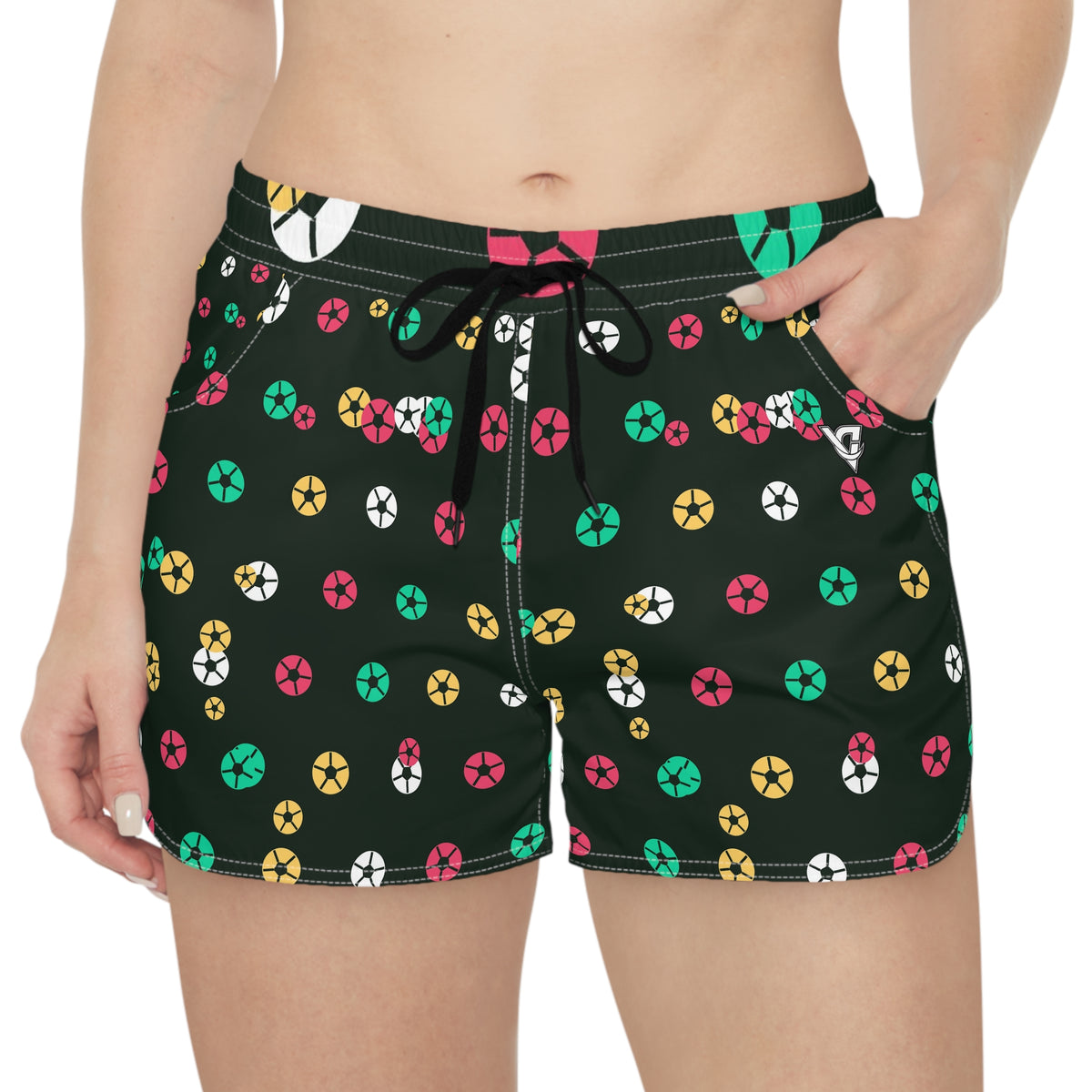 Soccer Watermelon Icon Storm Women's Athletic Shorts with Pockets