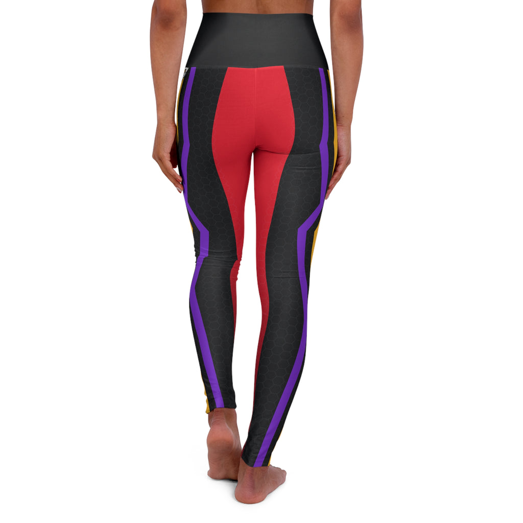 Crimson Ember High-Waisted Yoga Leggings
