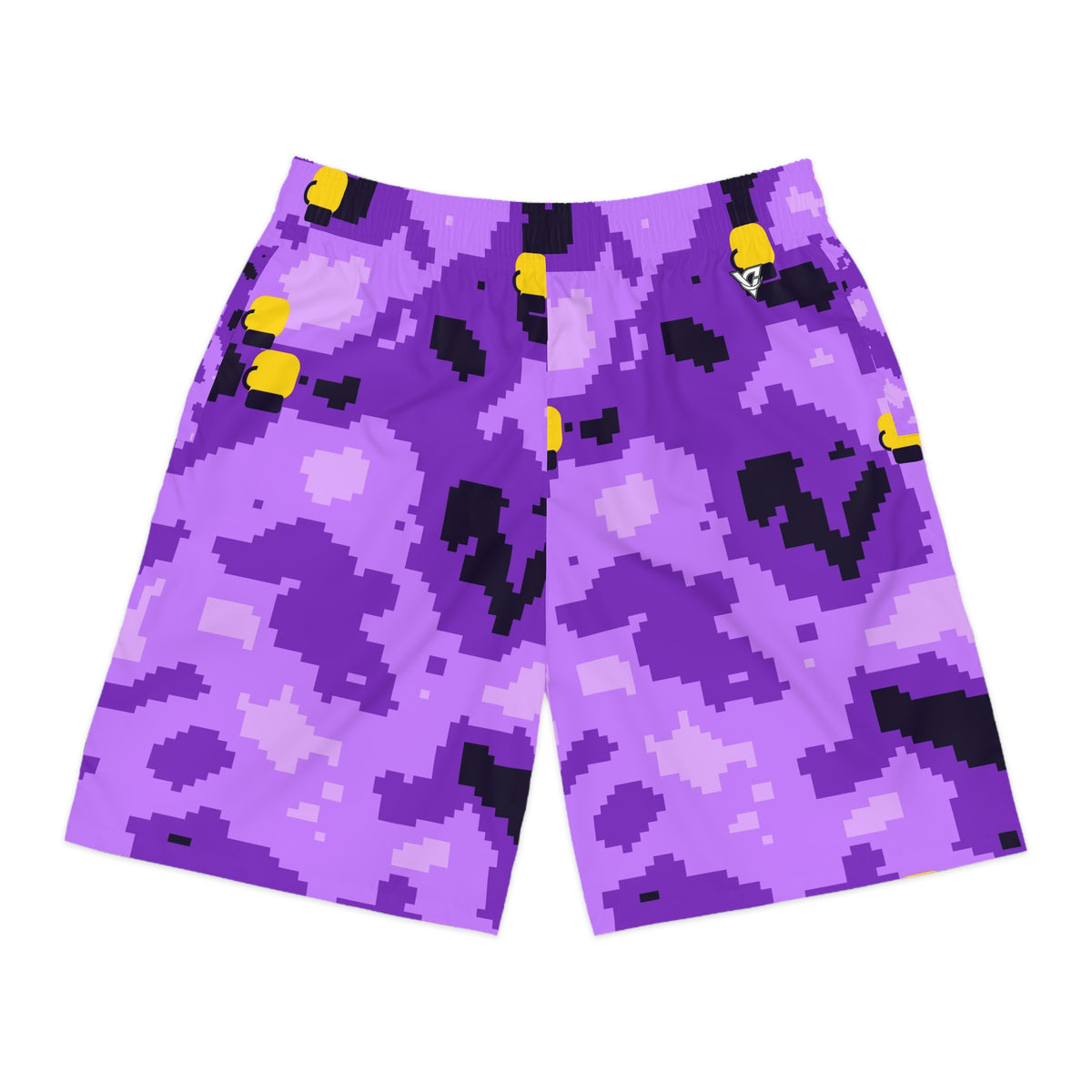 Combat Sports Ultra Grape Pixel Camo Men's Athletic Shorts with Pockets